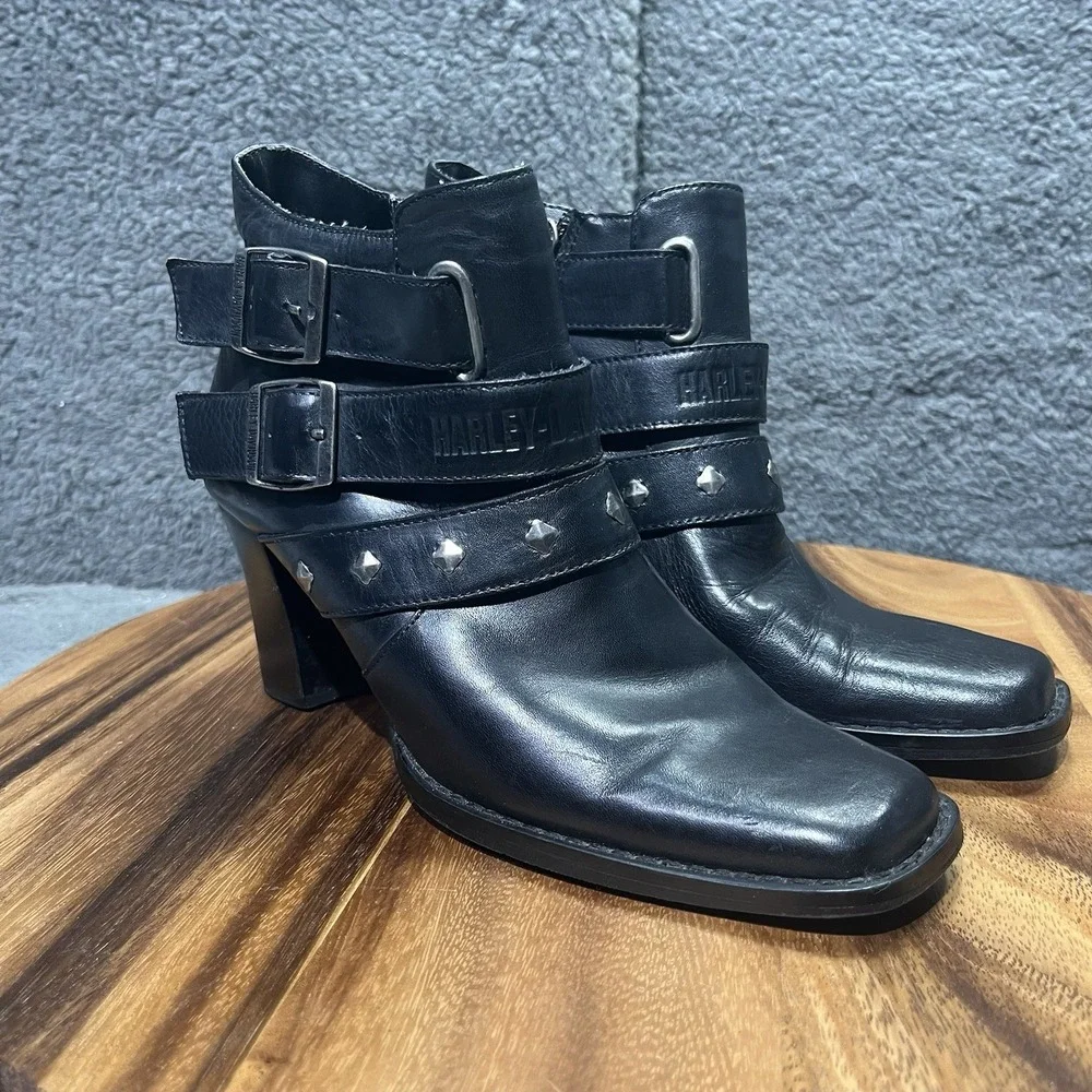 Harley-Davidson Bridgit Shootie Black 4-Inch Boots Inside Zipper D84507 Size 7 - Picture 3 of 13